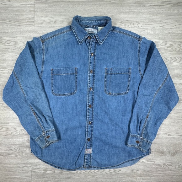 Levi Strauss Signature Other - Levi Strauss Mens Shirt Denim Button Down Blue XL Long Sleeve Cotton Workwear